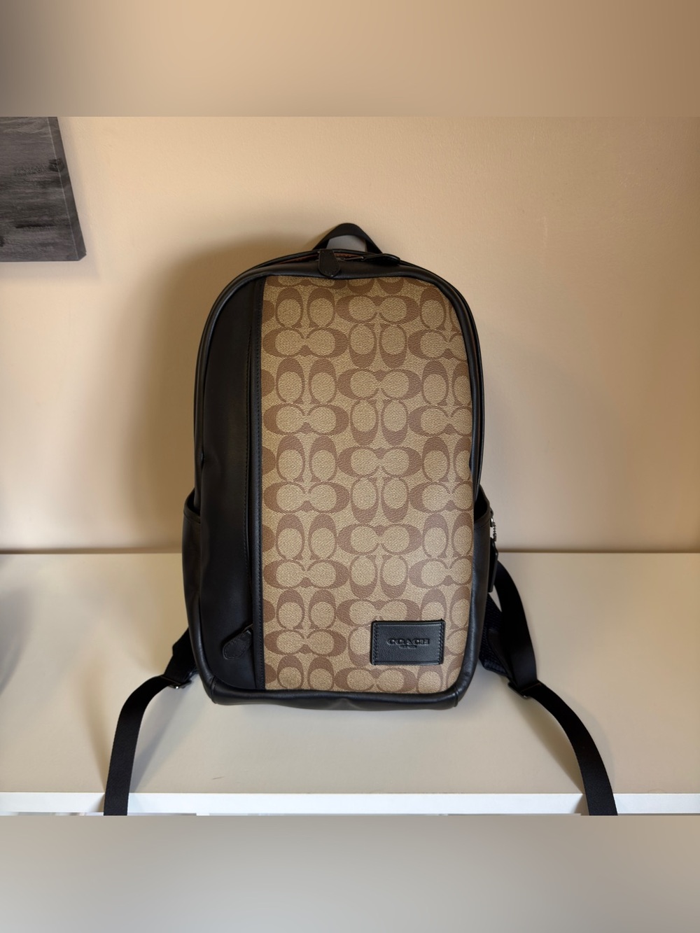 Coach Men’s Brown Signature Canvas Backpack CM024